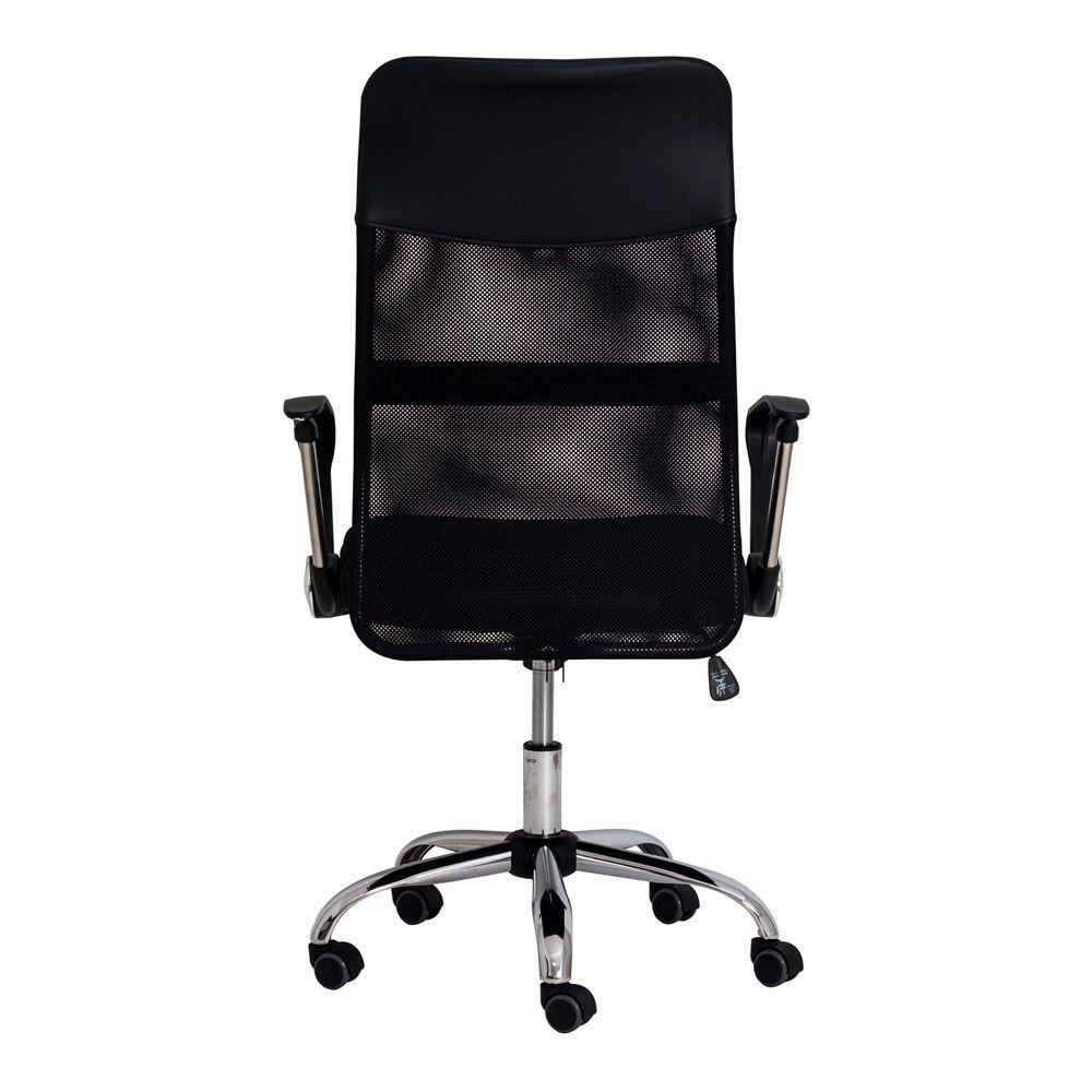 Cadeira Escritório Cairo Tela Preta Base Giratória Cromada - 3