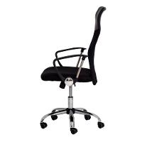 Cadeira Escritório Cairo Tela Preta Base Giratória Cromada