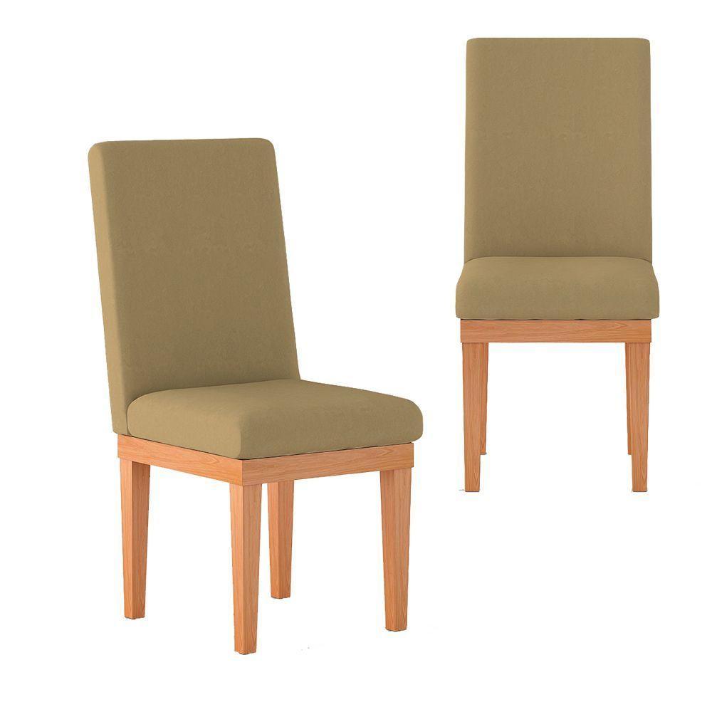 Kit 2 Cadeiras Estofadas Para Mesa De Jantar capuccino - 1