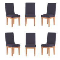 Kit 6 Cadeiras Estofadas Para Mesa De Jantar cinza - 1