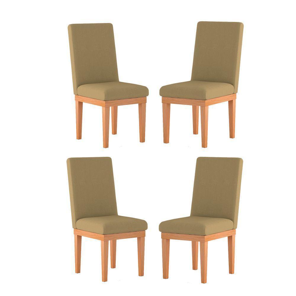 Kit 4 Cadeiras Estofadas Para Mesa De Jantar capuccino - 1
