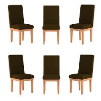Kit 6 Cadeiras Estofadas Para Mesa De Jantar marrom - 1