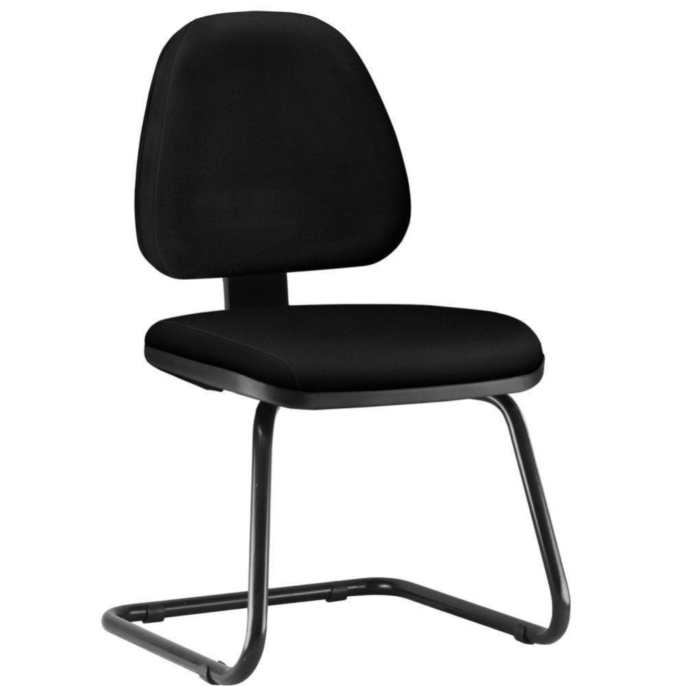 Cadeira Para Escritório Sky L02 Fixa Couro Sintético Preto - 1