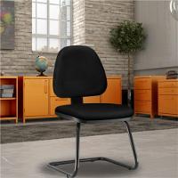 Cadeira Para Escritório Sky L02 Fixa Couro Sintético Preto - 5