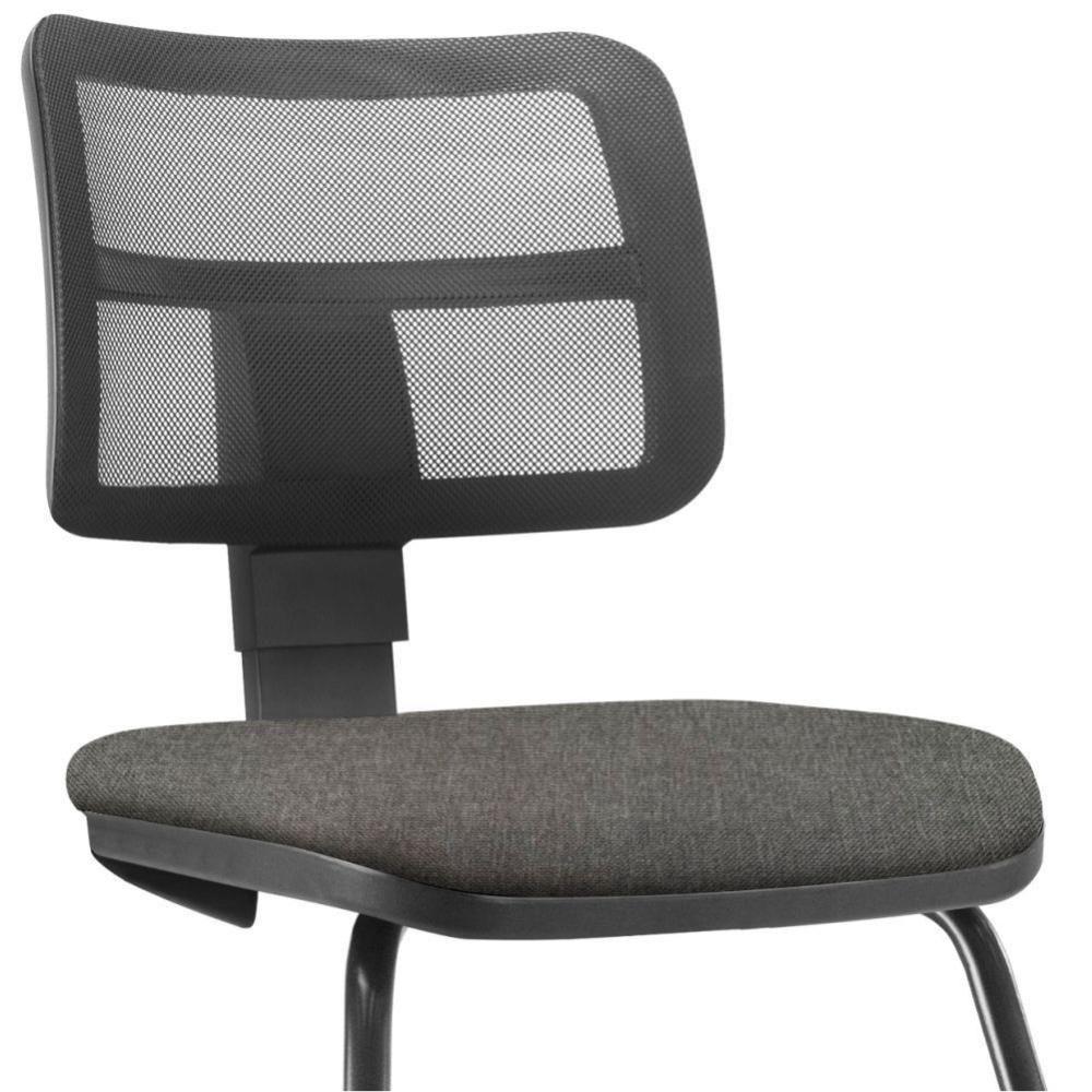 Kit 02 Cadeiras De Escritório Fixa L02 Zip Cinza Escuro - 3