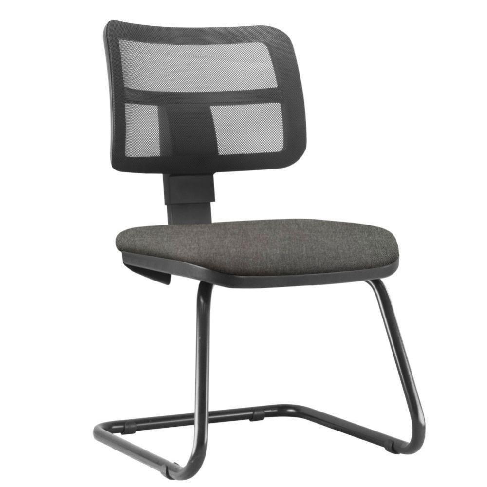Kit 02 Cadeiras De Escritório Fixa L02 Zip Cinza Escuro - 5