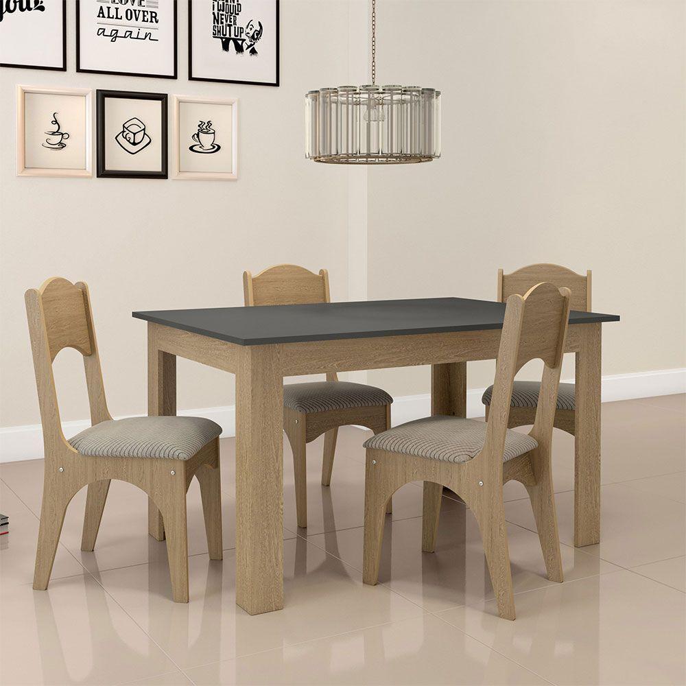 Mesa de Jantar Retangular Olívia 04 Lugares Grafite - 2