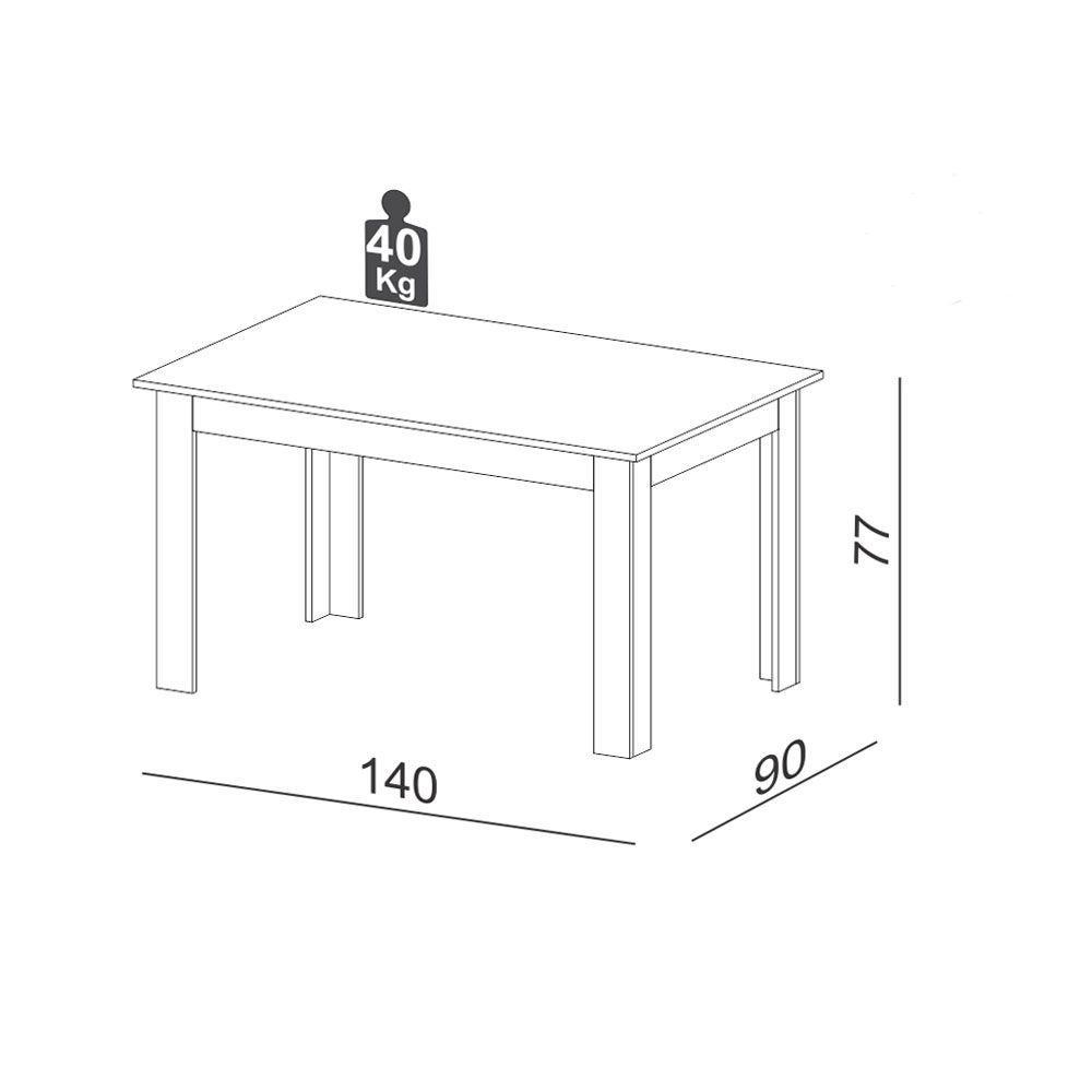 Mesa de Jantar Retangular Olívia 04 Lugares Grafite - 4