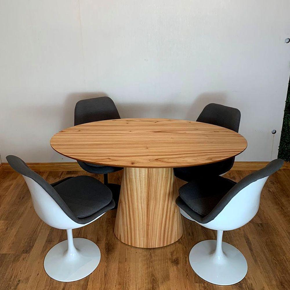 Mesa De Jantar Cone Oval 180X100 Tampo Cinamomo Base Marrom - 2