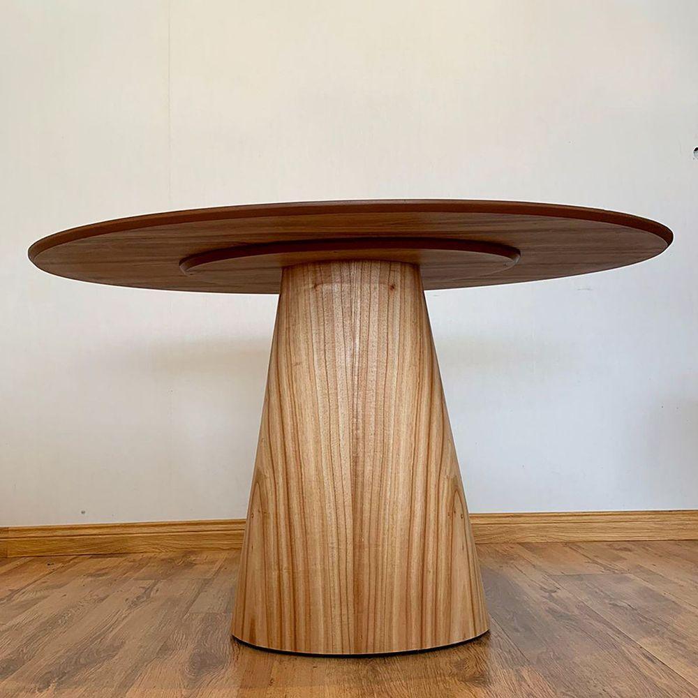 Mesa De Jantar Cone Oval 180X100 Tampo Cinamomo Base Marrom - 4