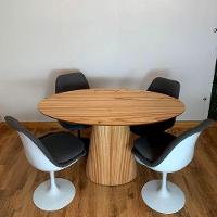 Mesa De Jantar Cone Oval 180X100 Tampo Cinamomo Base Marrom - 2