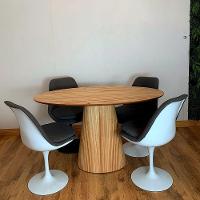 Mesa De Jantar Cone Oval 180X100 Tampo Cinamomo Base Marrom - 3