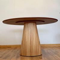 Mesa De Jantar Cone Oval 180X100 Tampo Cinamomo Base Marrom