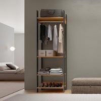 Closet Guarda Roupa Cabideiro 04 Prateleiras Modulado 220x73 Cm Leaf D03 Freijó Preto - Lyam Decor - 3