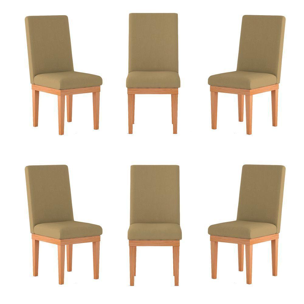 Kit 6 Cadeiras Estofadas Para Mesa De Jantar capuccino - 1