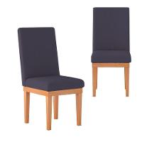 Kit 2 Cadeiras Estofadas Para Mesa De Jantar Decor cinza - 1