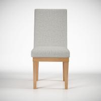 Kit 2 Cadeiras De Jantar Estofada Luxo P Mesa Cinza Claro