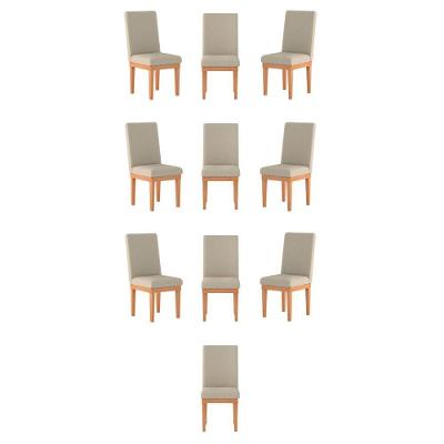 Kit 10 Cadeiras Estofadas Decorativa Para Mesa bege