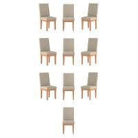 Kit 10 Cadeiras Estofadas Decorativa Para Mesa bege - 1
