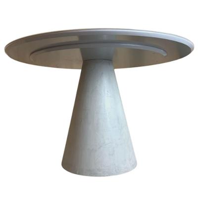 Mesa Cone 150cm Cimento Queimado e Vidro 4mm Cinza Claro