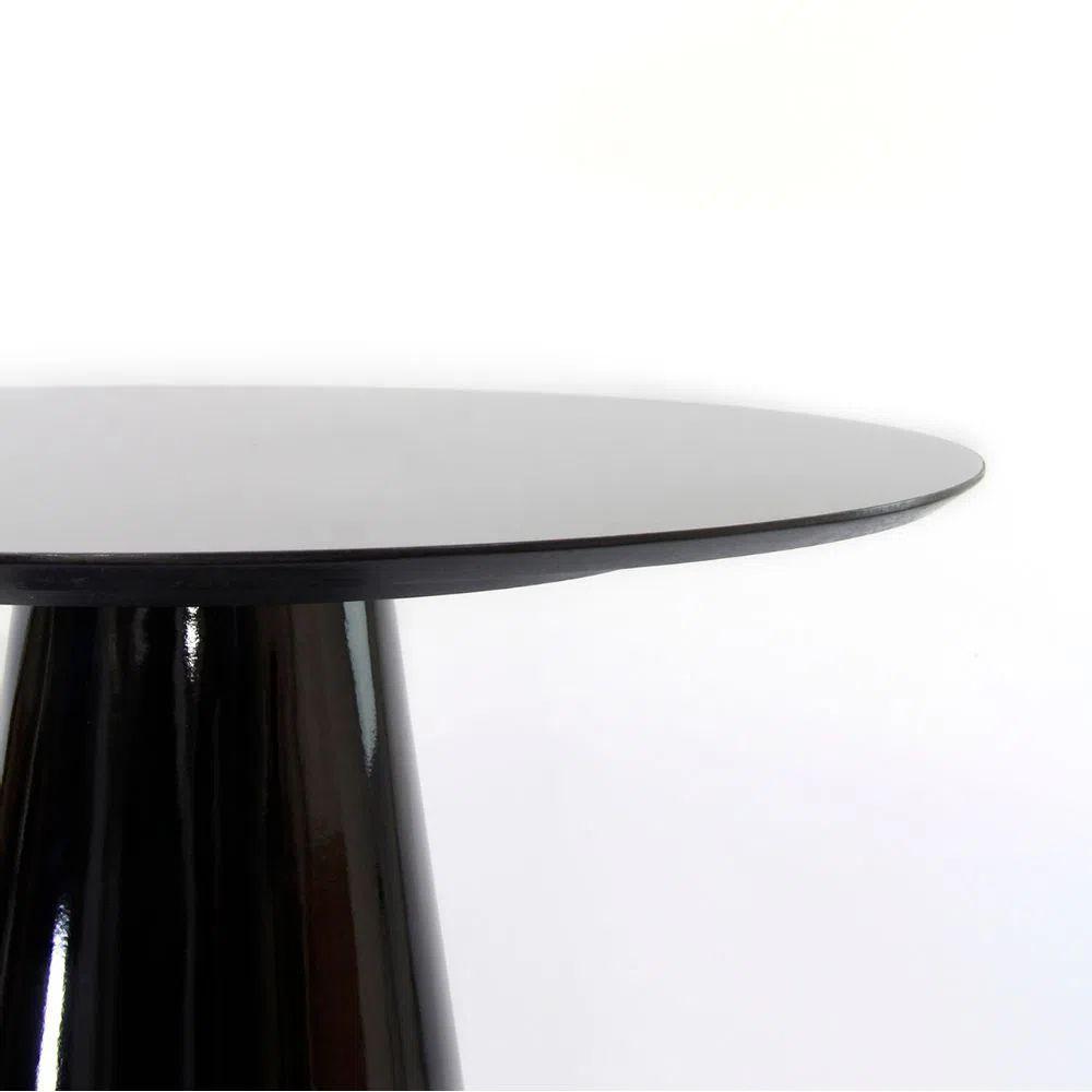 Mesa de Jantar Cone Oval 198x122 Laqueada Yescasa Preto - 3