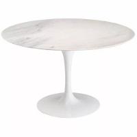 Mesa Saarinen Redonda 120cm Mármore Branco Extra Yescasa - 1