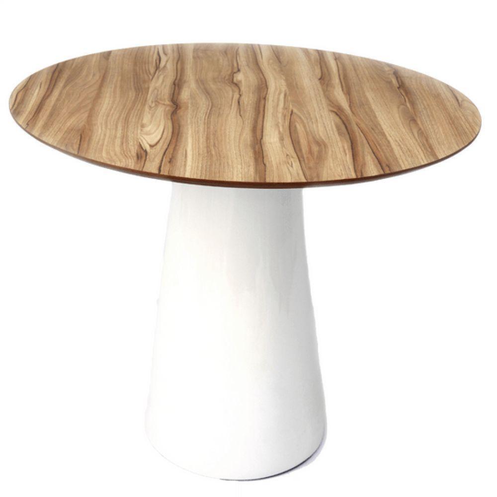 Mesa de Jantar Cone 80 cm Nogueira Branco - 1
