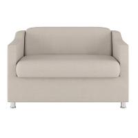 Sofá Namoradeira 2 Lugares Tilla Sala De Espera Suede Cor:bege