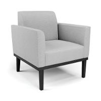 Conjunto 2 Poltronas E 1 Namoradeira Decorativa Pés Fixo Em Madeira Preto Linho Cinza - 3