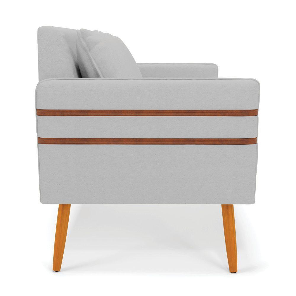 Namoradeira 02 Lugares Mari Linho Castanho A05 Cinza - 6