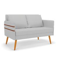 Namoradeira 02 Lugares Mari Linho Castanho A05 Cinza - 1