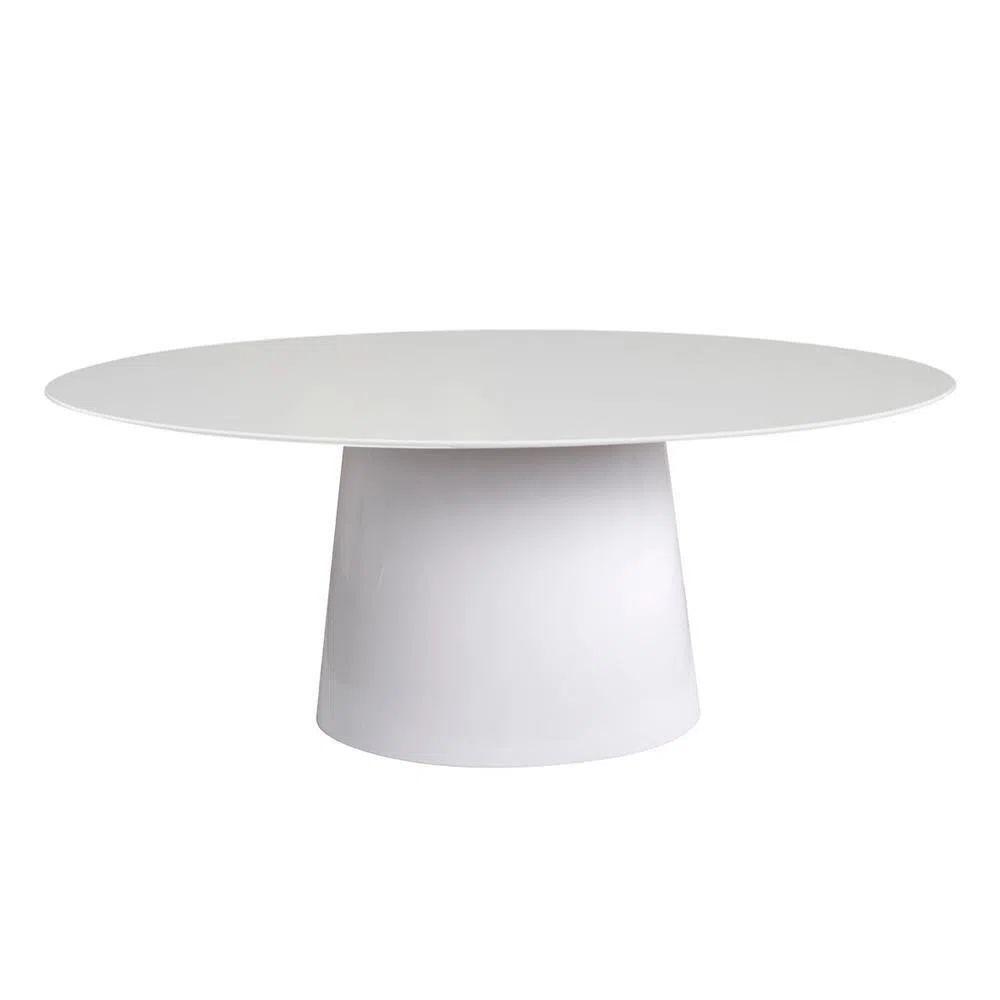 Mesa de Jantar Cone Oval 244x137 cm Laca Branca Yescasa - 1