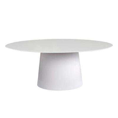 Mesa de Jantar Cone Oval 244x137 cm Laca Branca Yescasa