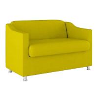Sofá Namoradeira 2 Lugares Tilla Sala De Espera Suede Cor:amarelo - 1