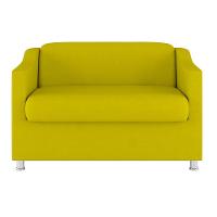 Sofá Namoradeira 2 Lugares Tilla Sala De Espera Suede Cor:amarelo
