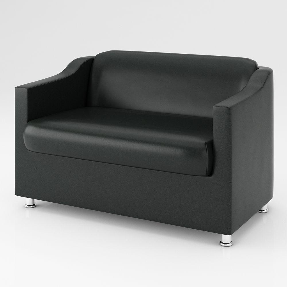 Kit Sofá Namoradeira Reforçada + 02 Poltronas Preto - 9