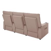 Poltrona Reclinável Para Cinema Parma 3 Lugares Baú Usb Veludo Fh1 - D'rossi Cor Rose - 2