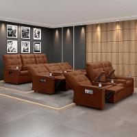 Poltrona Reclinável Para Cinema Parma 3 Lugares Baú Usb Veludo Fh1 - D'rossi Cor Terracota - 2