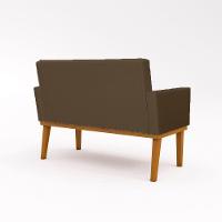 Sofá Namoradeira Reforçada 2 Lugares Marrom - 3