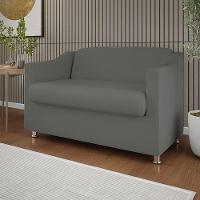 Sofá Namoradeira 2 Lugares Tilla Sala De Espera Suede Cor:cinza - 5