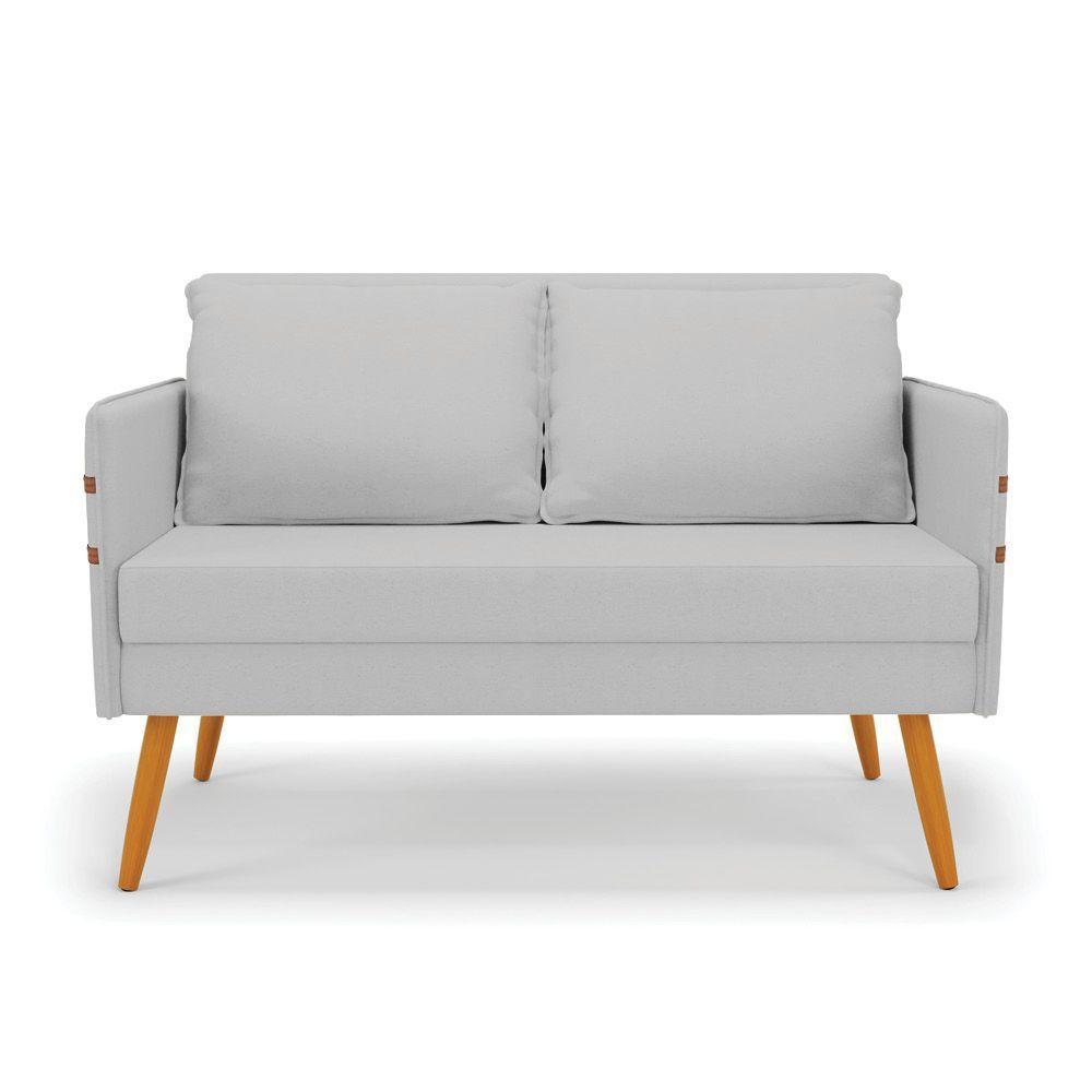 Kit 01 Namoradeira E 02 Poltronas Linho Cinza A05 Castanho - 8