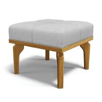 Poltrona De Amamentação Com Balanço E Puff Manu Linho Base De Madeira - D'rossi Cor Cinza - 6