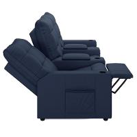 Poltrona Reclinável Para Cinema Parma 3 Lugares Baú Usb Pu Fh1 - D'rossi Cor Azul