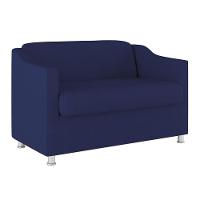 Sofá Namoradeira 2 Lugares Tilla Sala De Espera Suede Cor:azul Marinho - 1