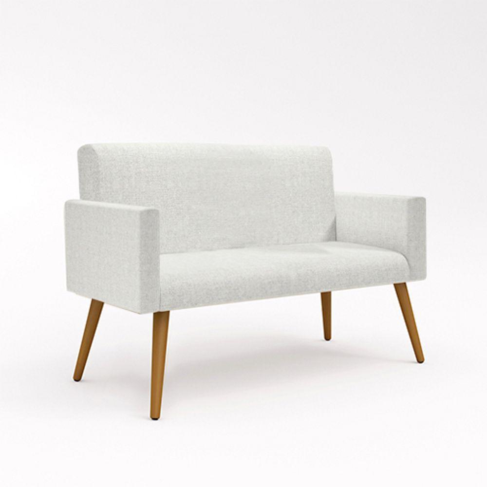 Sofá Namoradeira 2 Lugares Luxo Tecido Linho - Linho Bege - 1