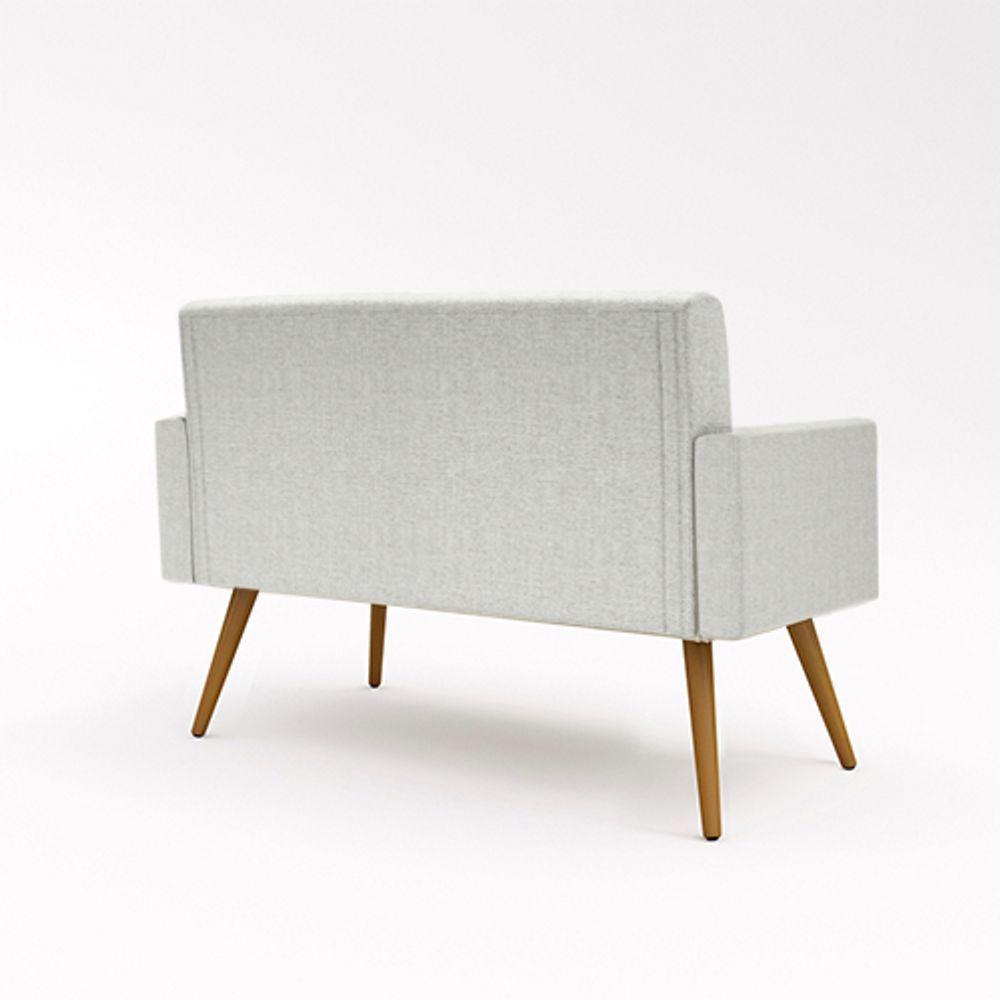 Sofá Namoradeira 2 Lugares Luxo Tecido Linho - Linho Bege - 3