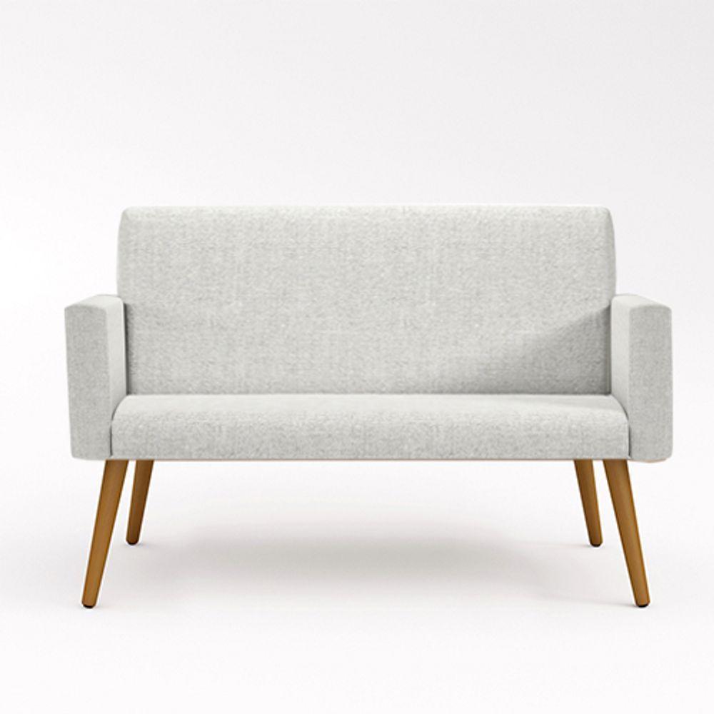 Sofá Namoradeira 2 Lugares Luxo Tecido Linho - Linho Bege - 4