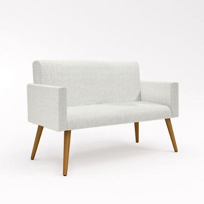 Sofá Namoradeira 2 Lugares Luxo Tecido Linho - Linho Bege