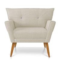 Kit 02 Poltronas Anitta Linho Com Strass Pés Palito Castanho Cor A19 Grosso Bege - 5