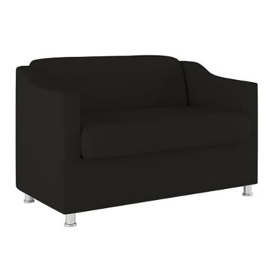 Sofá Namoradeira Tilla Sala De Espera Suede Balaqui Decor Cor:preto